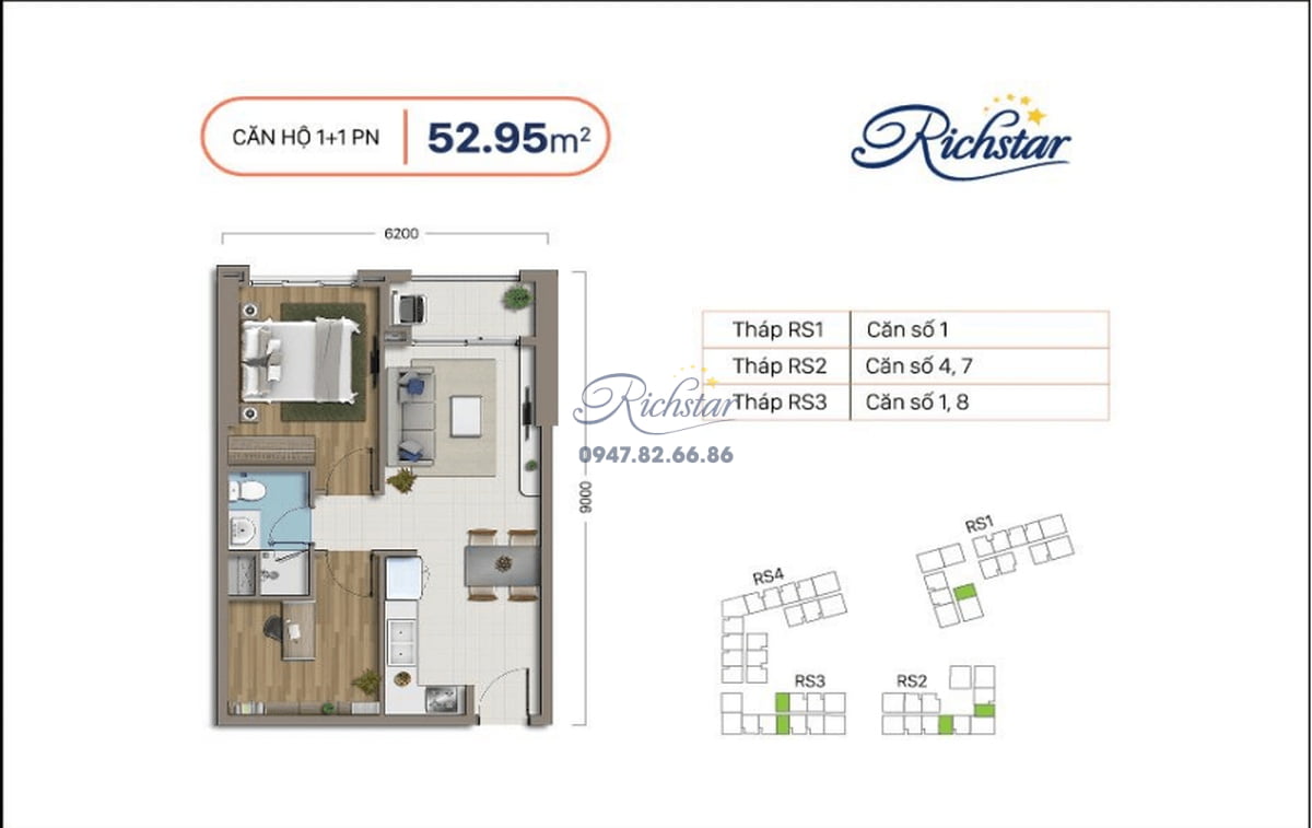 Mặt bằng căn hộ Richstar